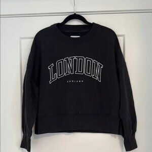 Abercrombie & Fitch Black Cropped London Sweatshirt XS